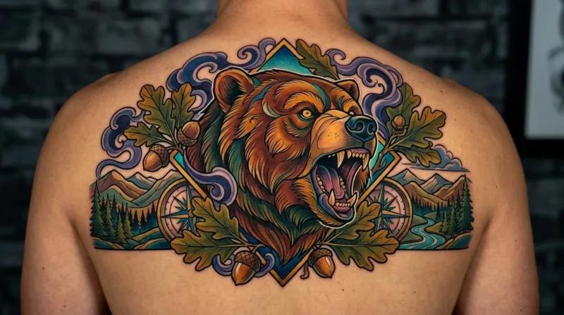 Semnificația tatuajelor cu urși – forță, protecție și echilibru